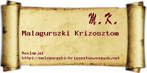 Malagurszki Krizosztom névjegykártya